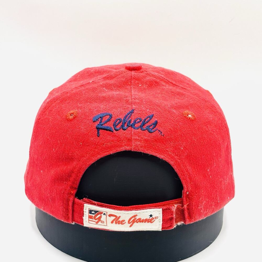 Vintage VTG Ole Miss Mississippi Rebels Russell The Game Cap Hat - Red/Blue - Picture 2 of 9